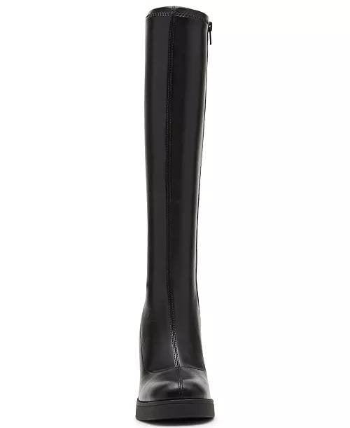 Madden Girl Dreammerr Stretch Knee‑High Block Heel Boots Black 9.5 NWB $99