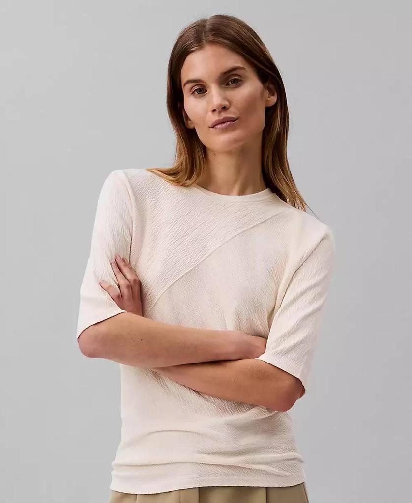 Calvin Klein Women’s Textured‑Knit –Ivory– Size L/G – NWT – $59