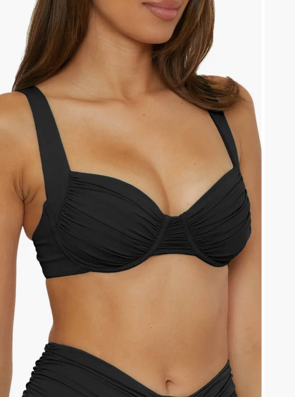 Becca by Rebecca Virtue Women's Black Swimsuit Top L, NWT, Removable Cups