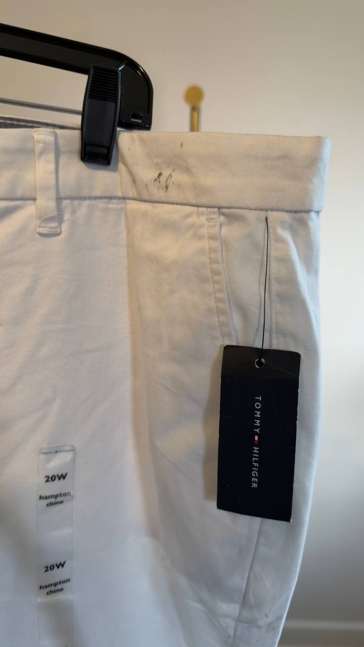 Tommy Hilfiger TH Flex Hampton Chino Pants Plus Size 20W White NWT $84.50