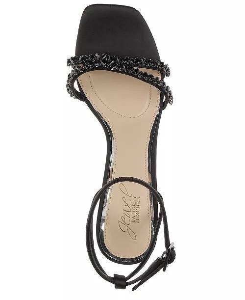 Badgley Mischka Jewel Black Man‑Made Dress Sandals 7.5M NIB MSRP $119