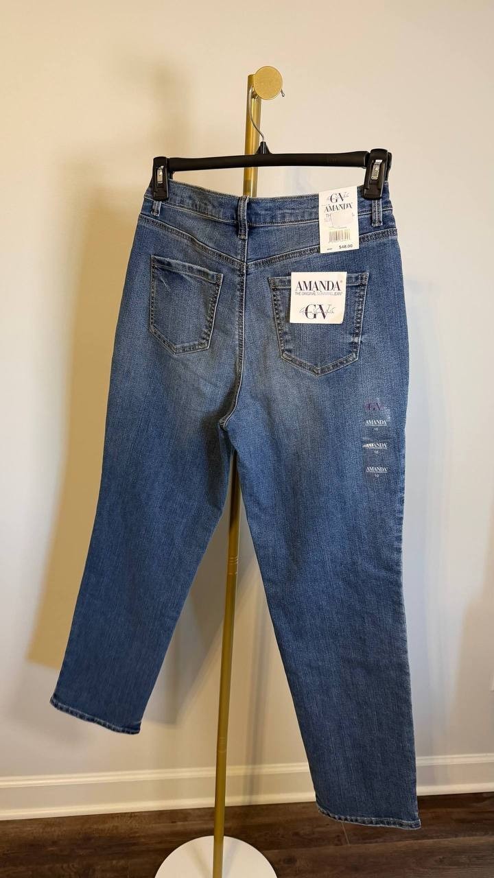 Gloria Vanderbilt Women’s Amanda Classic Jeans Dark Blue 10 $52 NWT