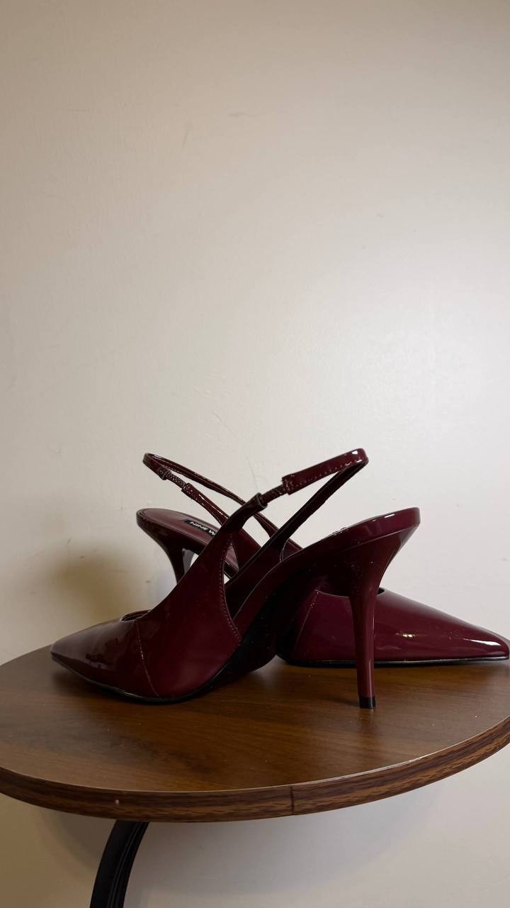 Nine West Palomma Pointy Toe Slingback Pumps Dark Red Women’s 7M NWB $119