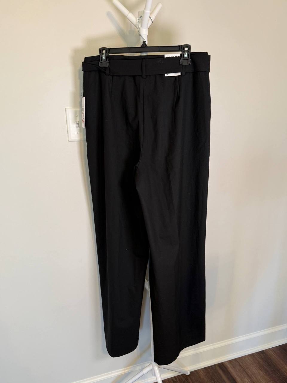 DKNY Straight‑Leg Belted Pants – Black – Size 12 – NWT – $129