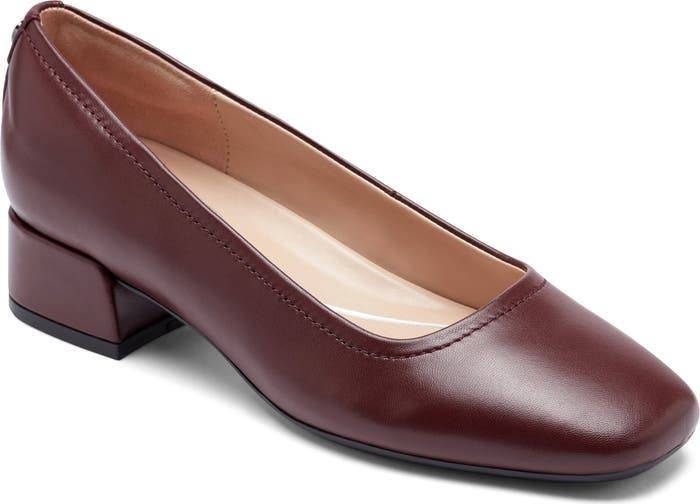 Easy Spirit Jain Pump Leather Block Heel Dark Red Women’s 8M NWB $99