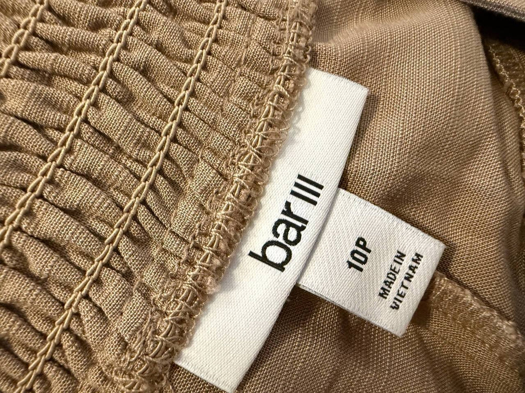 Bar III Petite High‑Rise Wide‑Leg Pants – Beige– Size 10P – NWT – MSRP$59.50