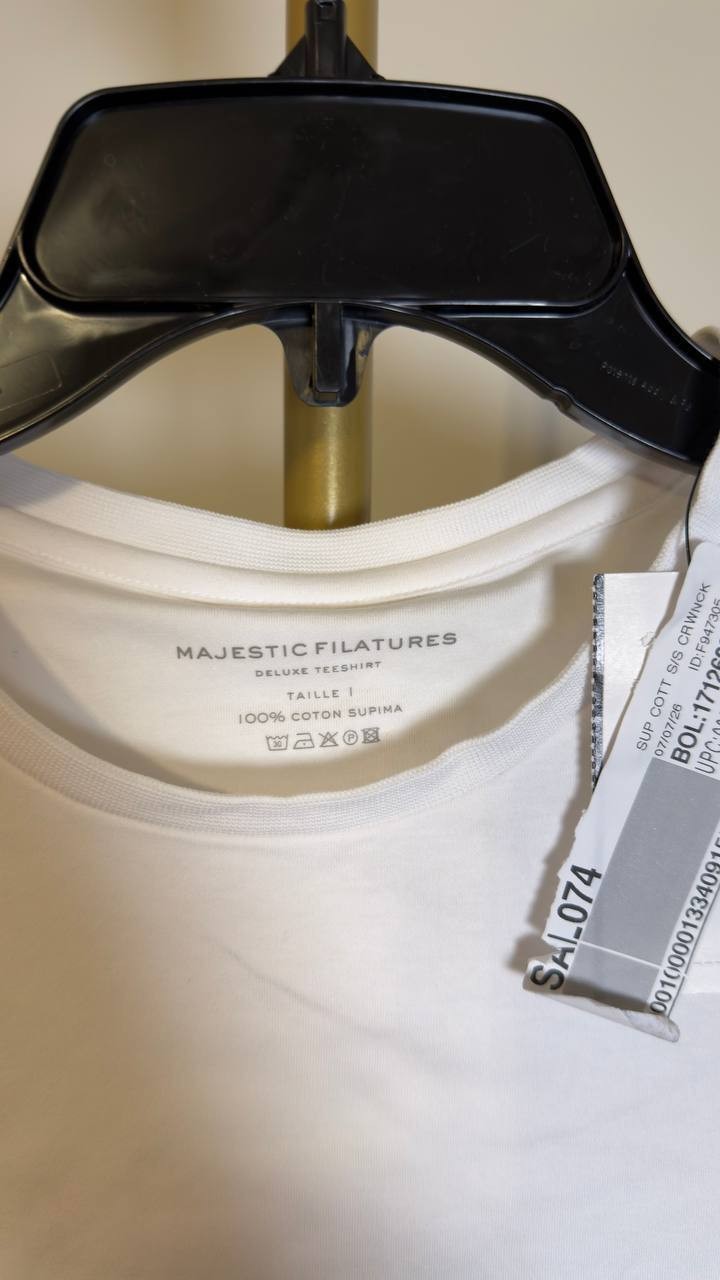 Majestic Filatures Soft Touch Crewneck T-Shirt White Size 1 NWT $180