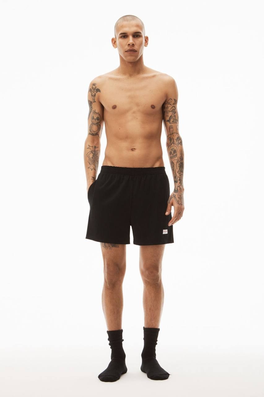 Alexander Wang Bodywear Cotton Relaxed-Fit Logo Shorts Black XL Unisex