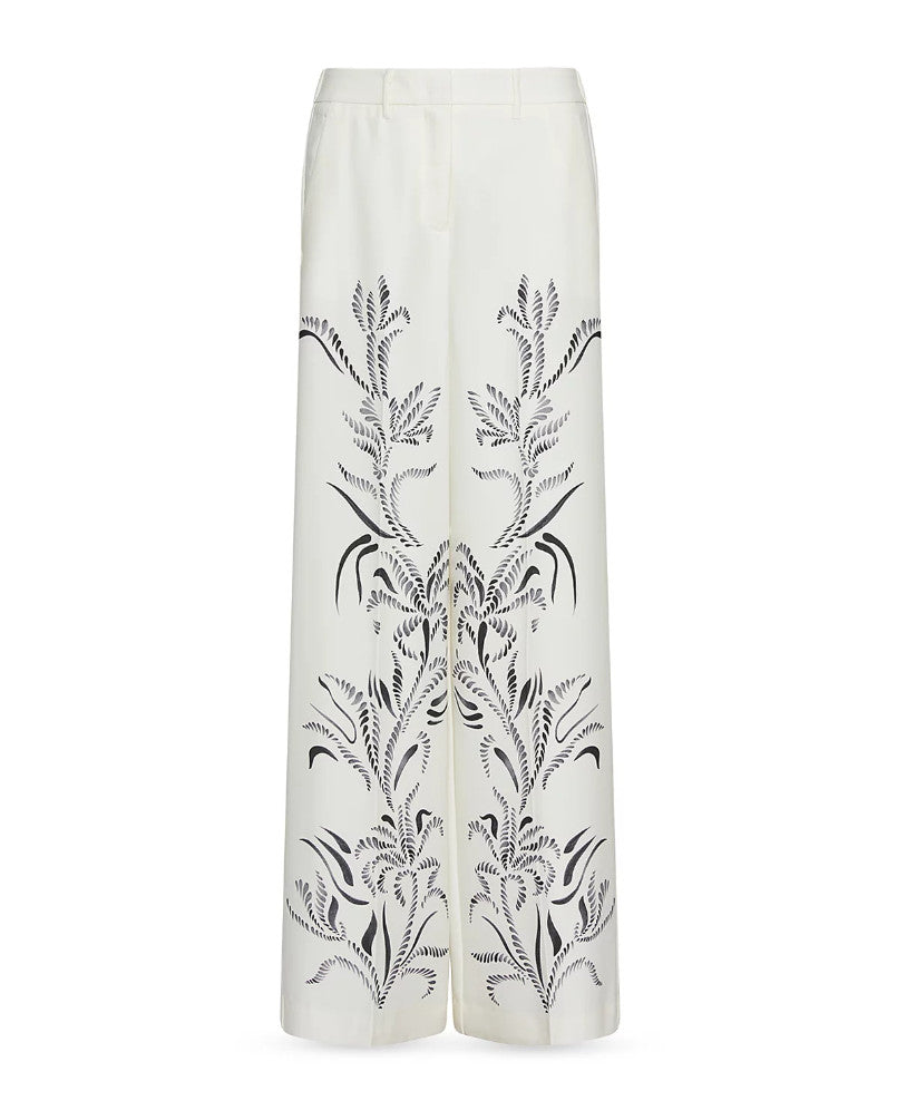 Marella Art.365 Pesco Printed Pants Slit Pockets Tailored Fit US 4  MSRP $495