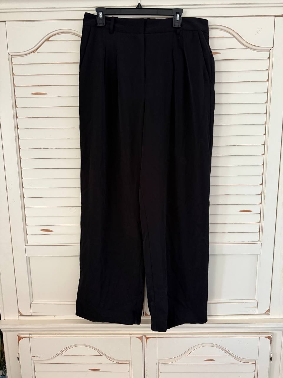 French Connection Harry Suiting High-Waisted Wide Leg Pants Black – Size 12