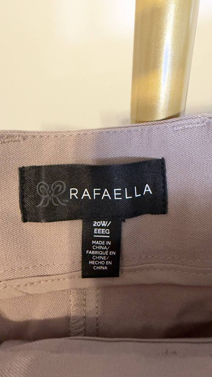 Rafaella Plus Size Straight-Leg Ankle Pants Tan 20W NWT $89