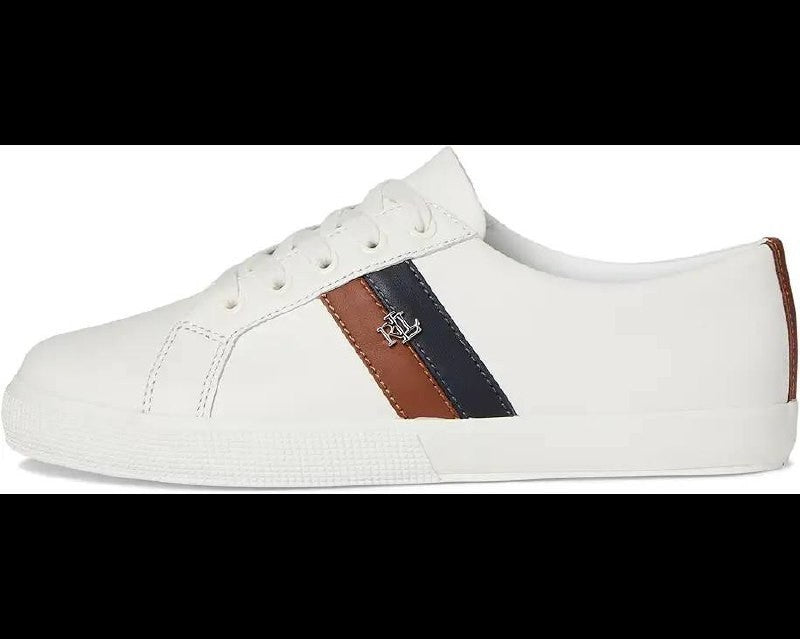 Lauren Ralph Lauren Janson II Sneakers 9B White Leather Lace‑Up NIB msrp$115