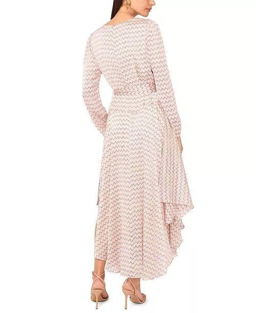 Vince Camuto Tie Maxi Dress Birch Button Detail Unlined Size L NWT $119 (damage)
