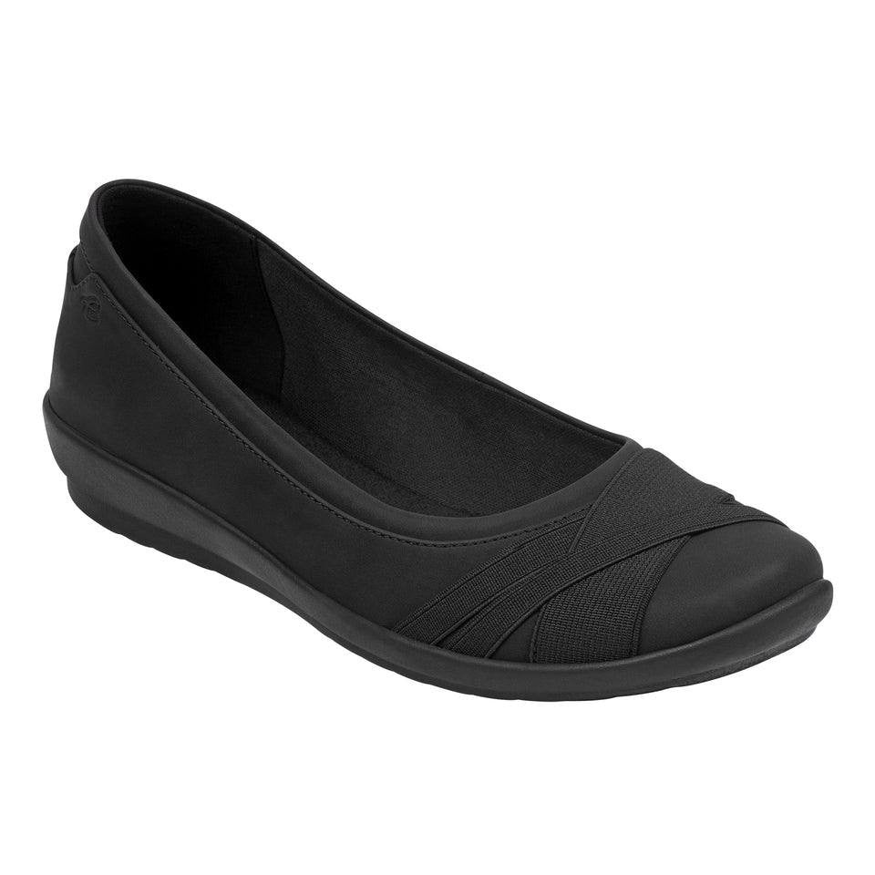 Easy Spirit Slip‑On Flats 6.5M Black Synthetic New in Box MSRP $69