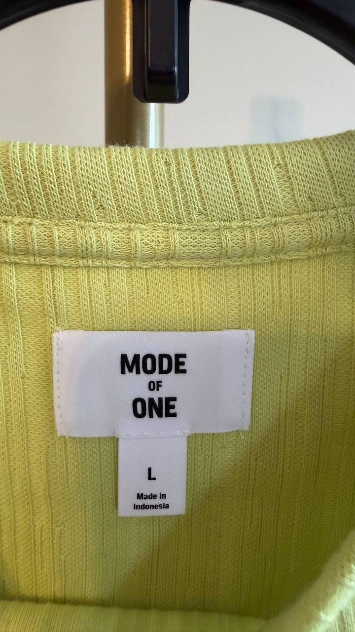Mode of One Men’s Relaxed‑Fit Crinkle T‑Shirt Light Green L $40 NWT
