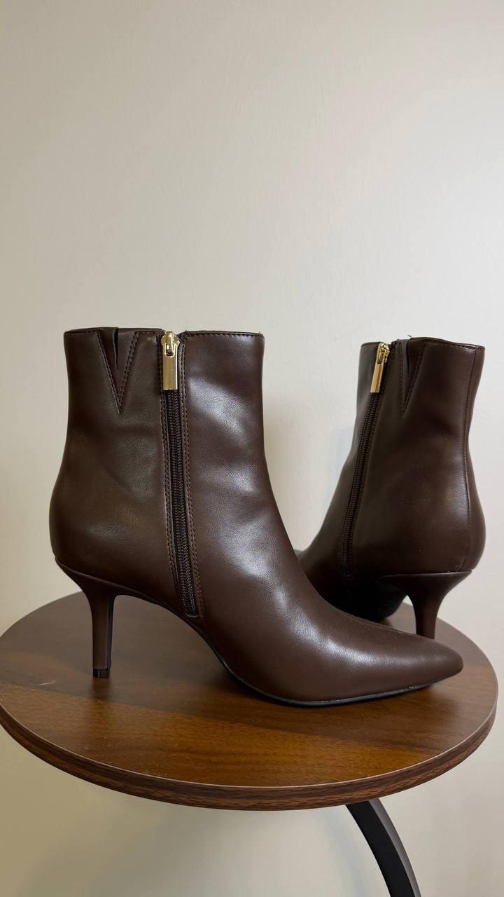 INC Malenee Ankle Boots Size 8.5M Reach Truffle Smooth New No Box msrp $99.90
