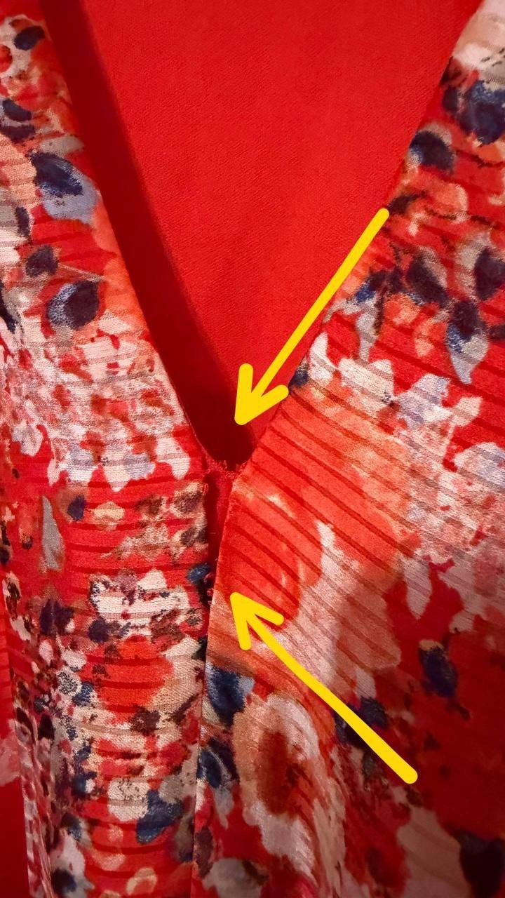 Taylor Printed Flutter-Sleeve Fit Flare Dress Flame Denim 14 Pre-Owned