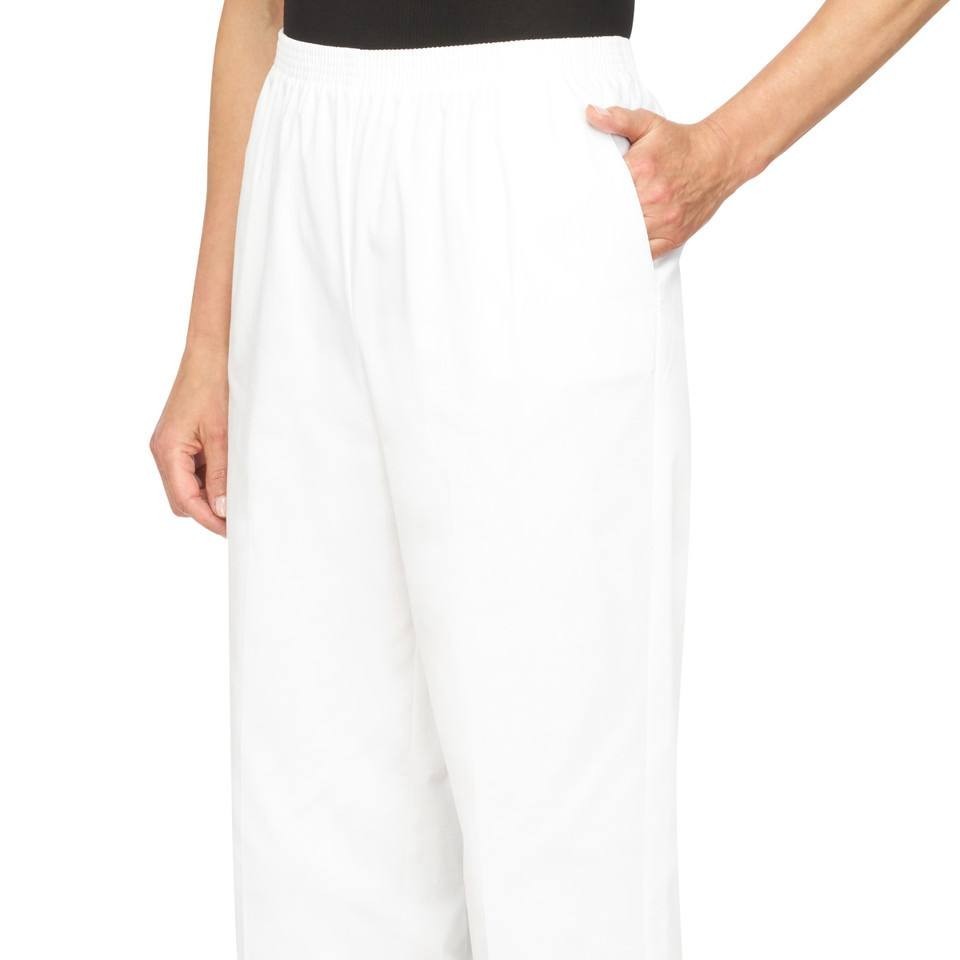 Alfred Dunner Classics Twill Pants White 18 NWT Soft Elastic Waist Pockets