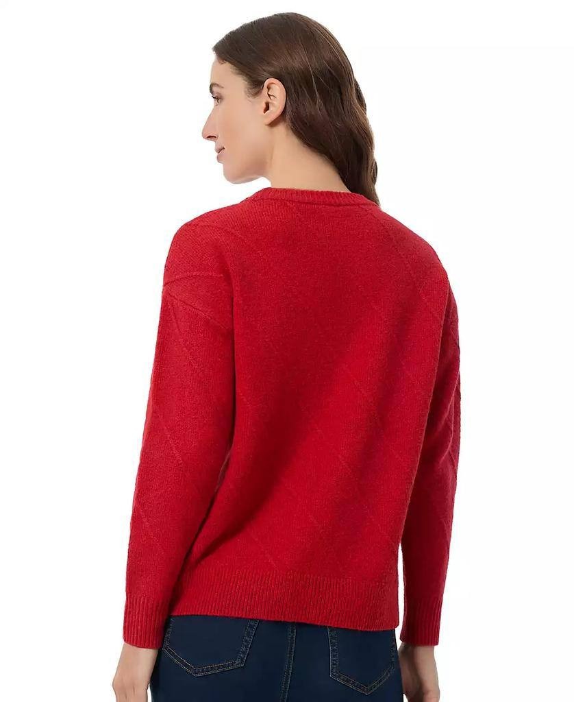 Jones New York Women’s Tonal‑Texture Drop‑Shoulder Sweater Red PXL $79.50 NWT