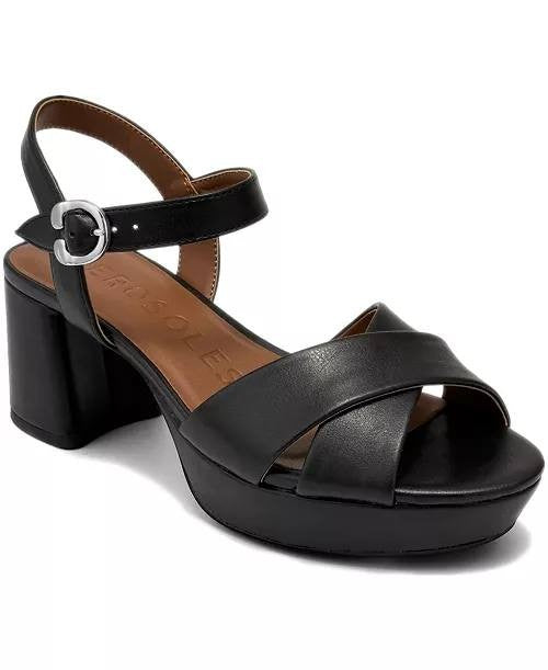 Aerosoles  Platform  Sandals  Black  7.5M  New  $99