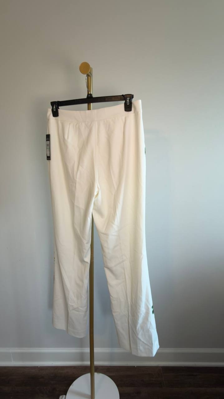 Karl Lagerfeld Mid-Rise Floral Straight-Leg Pant Soft White Multi 8 NWT $139
