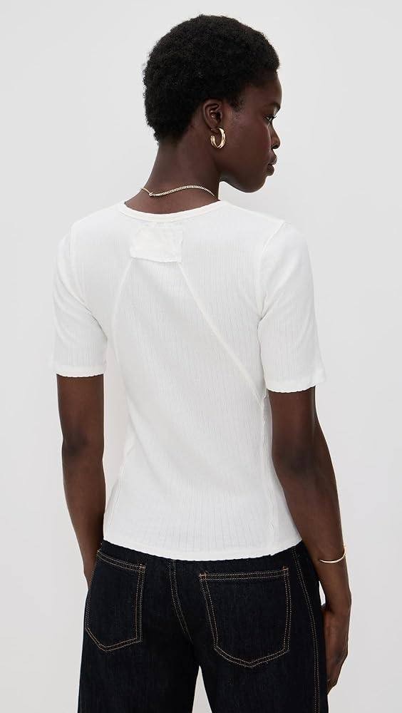 Free People Picture You Tee S Ivory Short Sleeve Stretch Cotton NWT