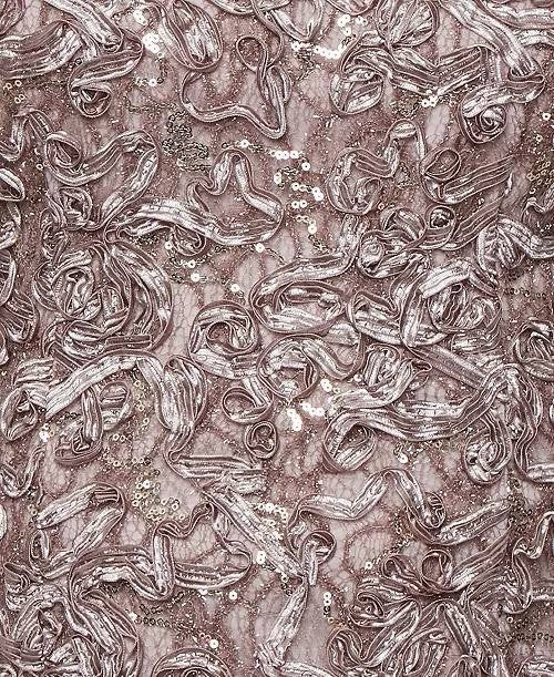 Alex Evenings Petite Lace Square‑Neck 3/4‑Sleeve Top Mink XL NWT $139