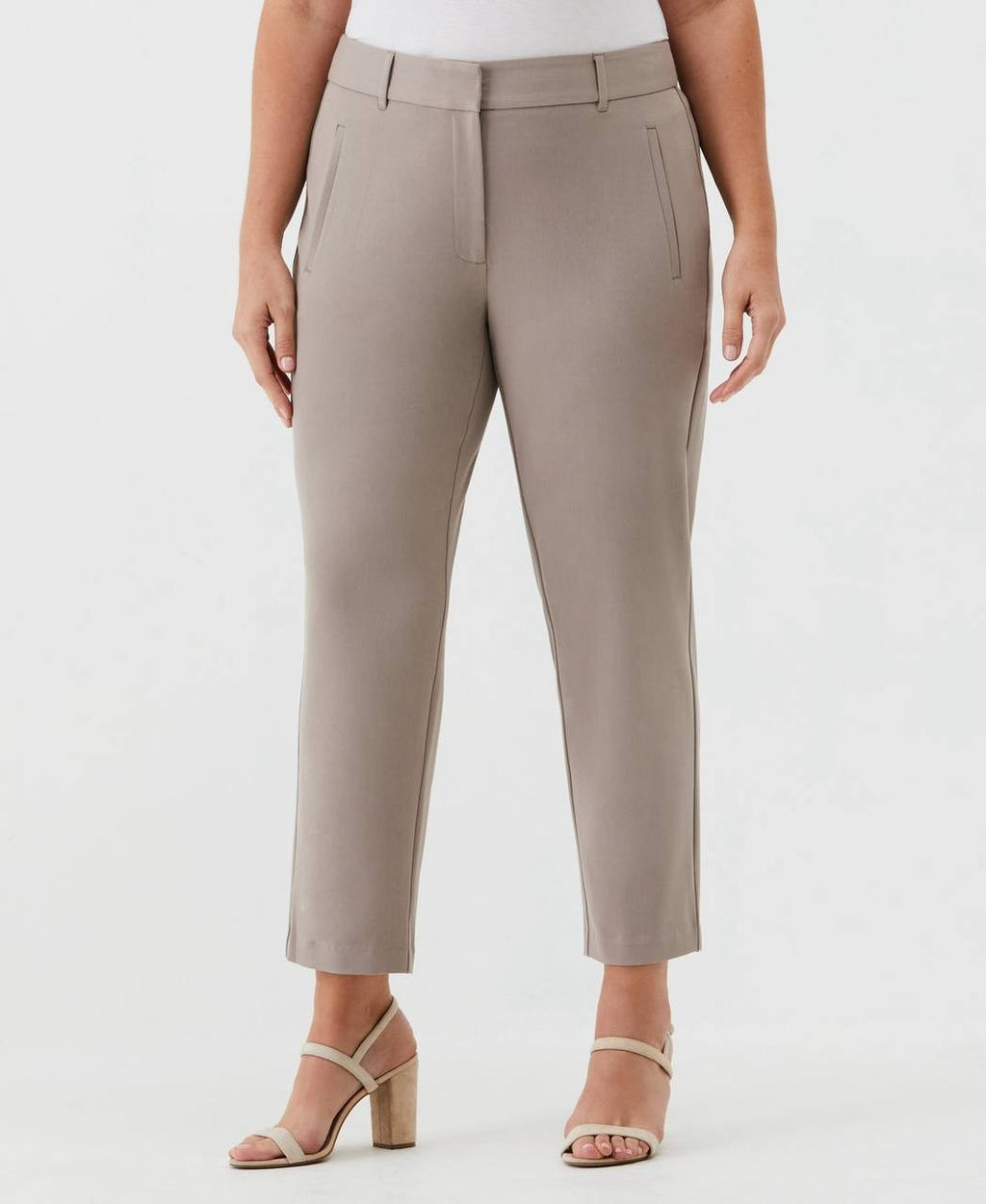 Rafaella Plus Size Straight-Leg Ankle Pants Tan 20W NWT $89