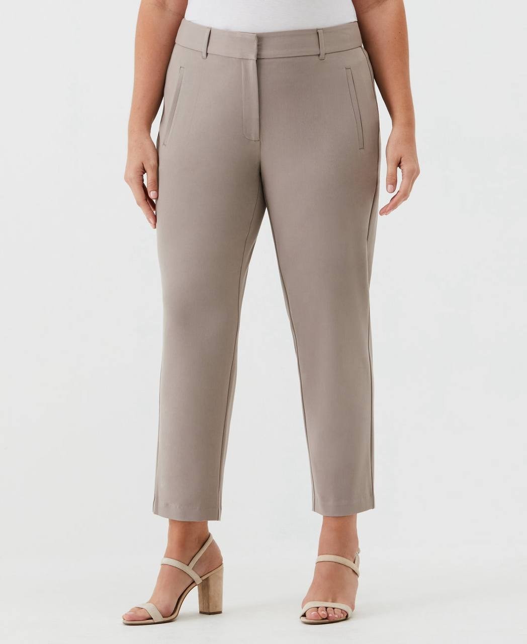 Rafaella Plus Size Straight-Leg Ankle Pants Tan 20W NWT $89