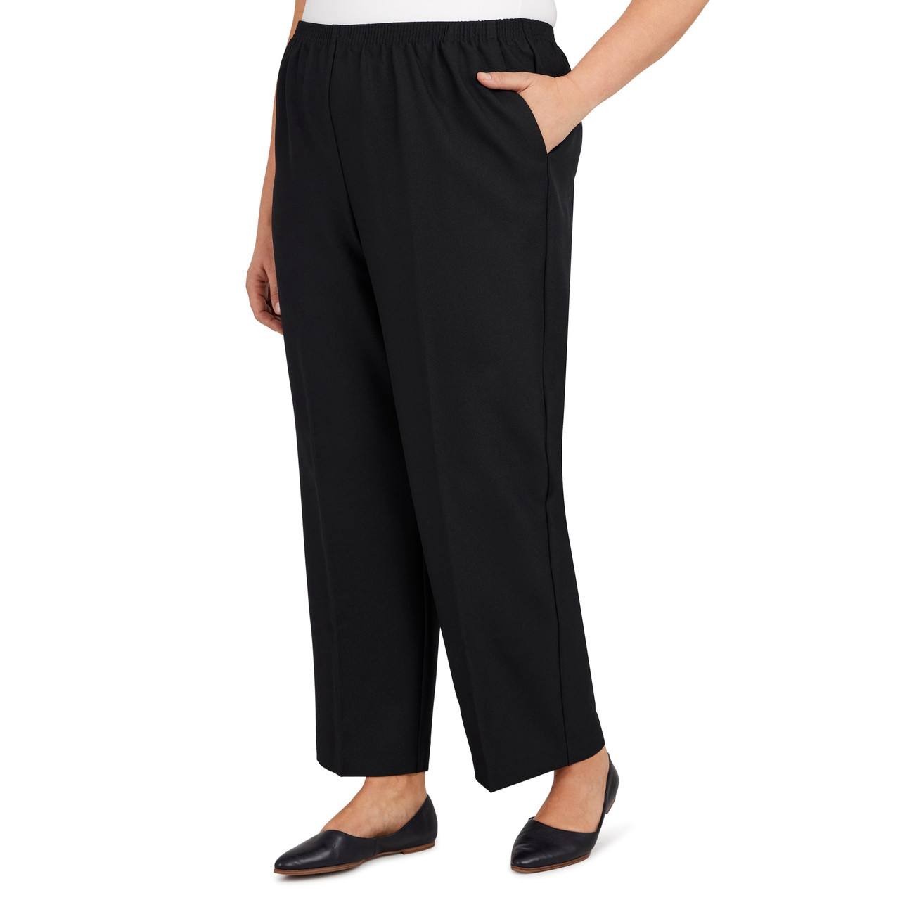 Alfred Dunner Women’s Plus Classics Average Length Pant Black 20W $42.50 NWT