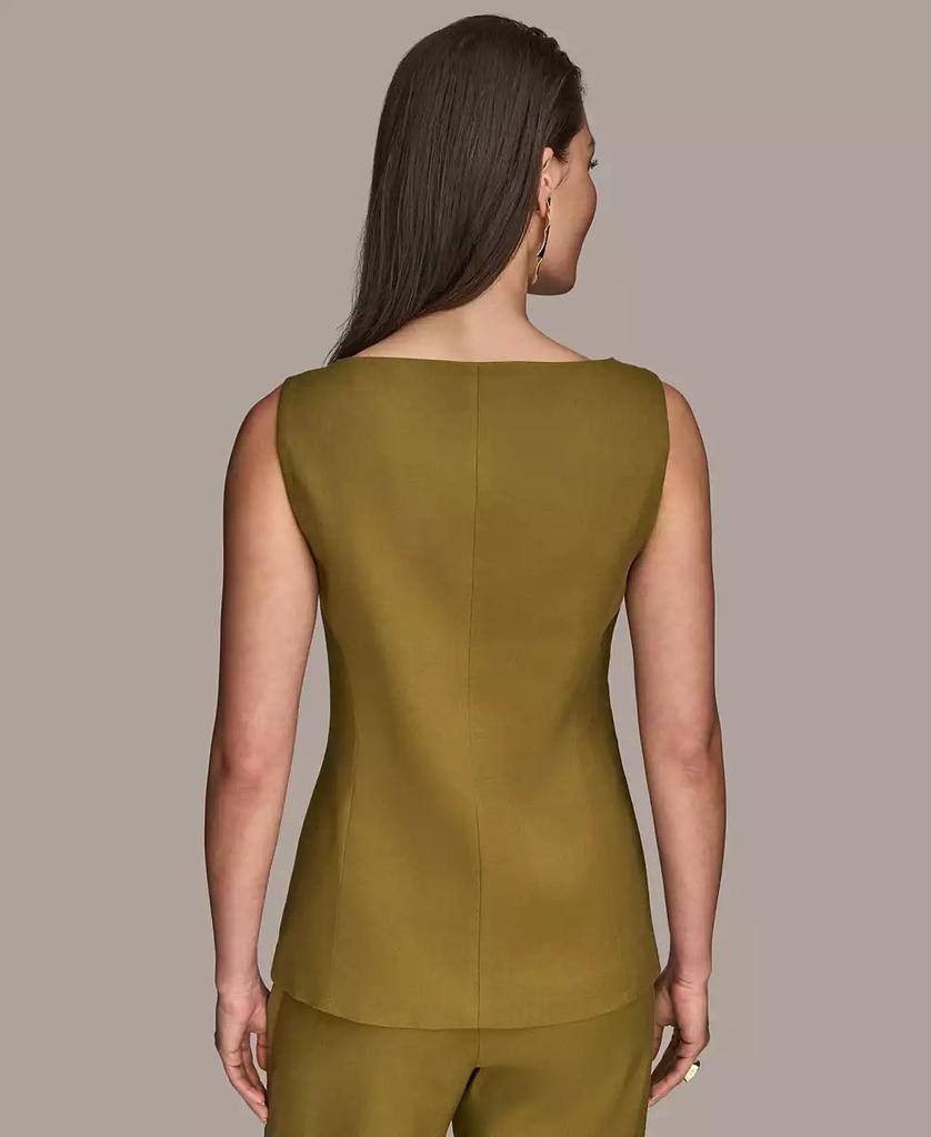 Donna Karan New York Linen‑Blend Vest Olive 14 NWOT $159