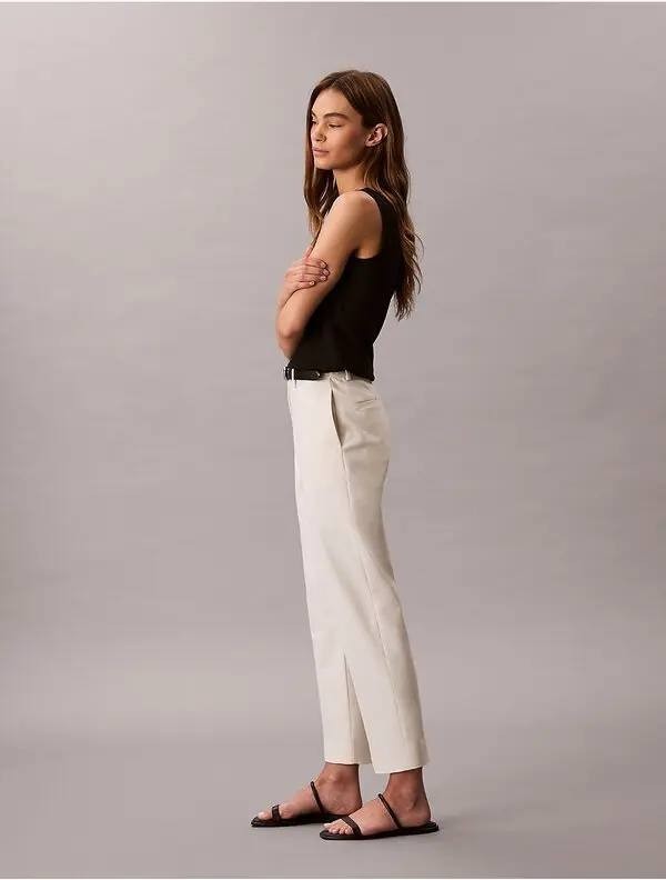 Calvin Klein Straight‑Fit Chino Pants Tofu Size 2 NWT Cotton‑Stretch MSRP$99