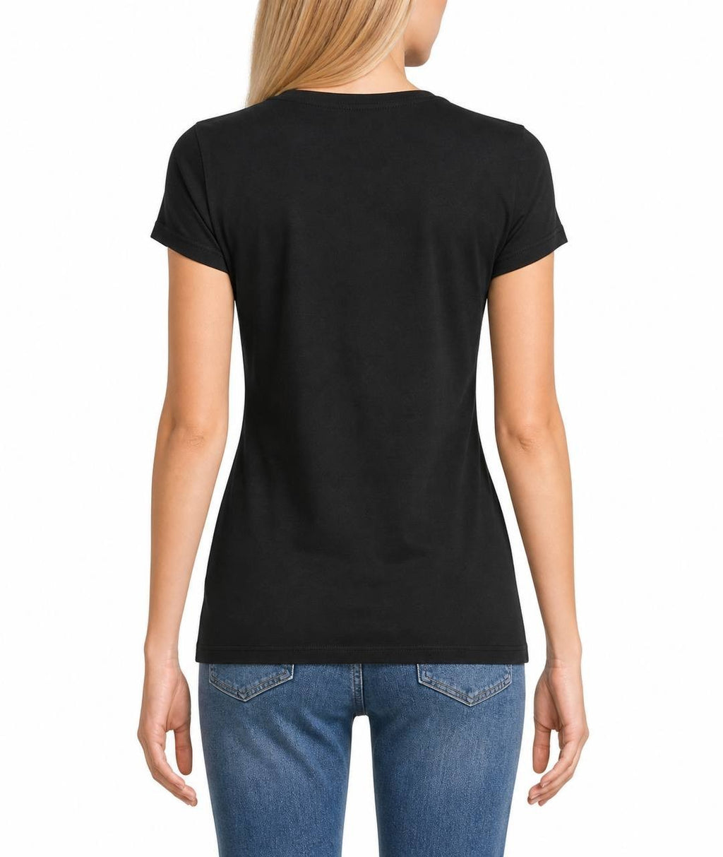 Guess Eco Embellished Logo T-Shirt Black Stretch Tee Size XL NWT $39 need wash