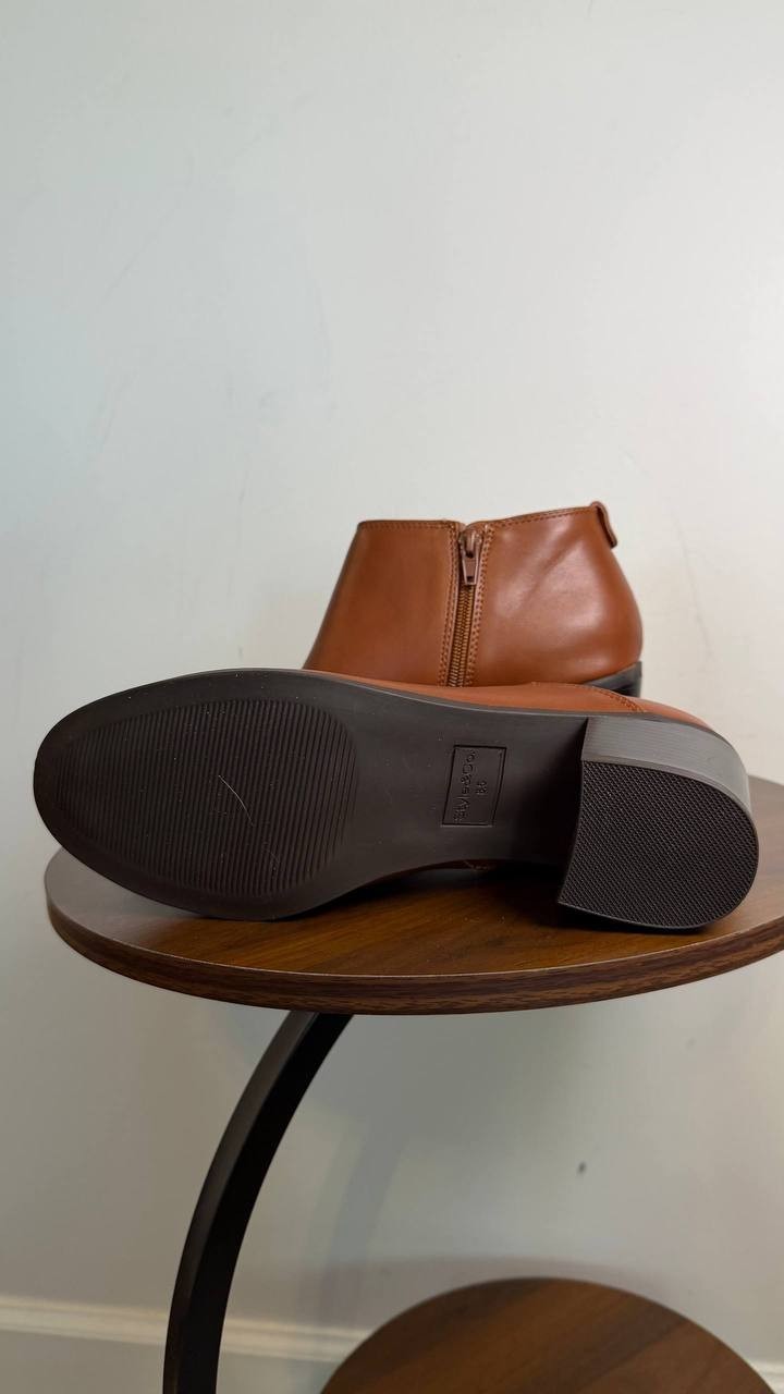 Style & Co Felaa Block Heel Booties Acorn Brown 8.5M Man‑Made $79.90 NWB