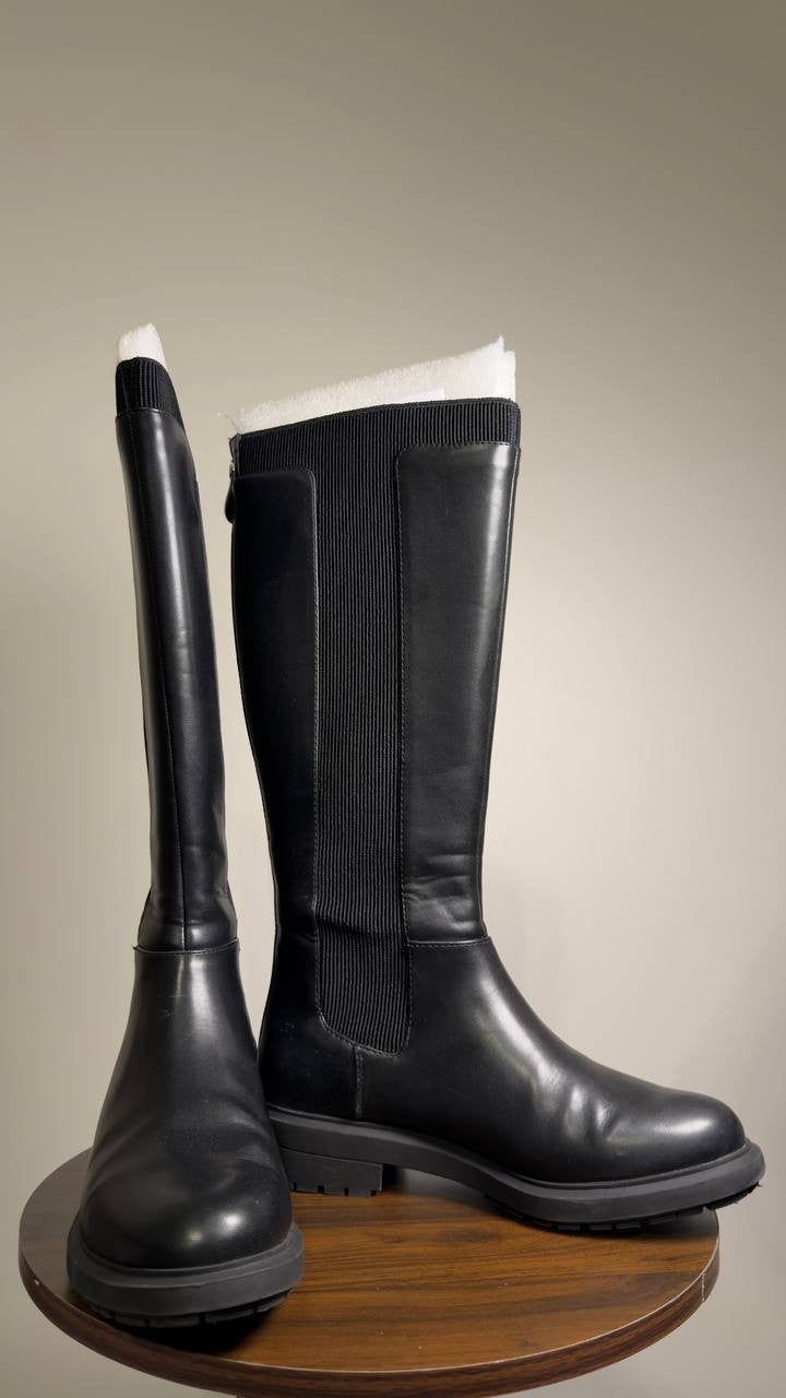 On  34th  Riding  Boots  Black  Man‑Made  8.5M  New  With  Box  $129