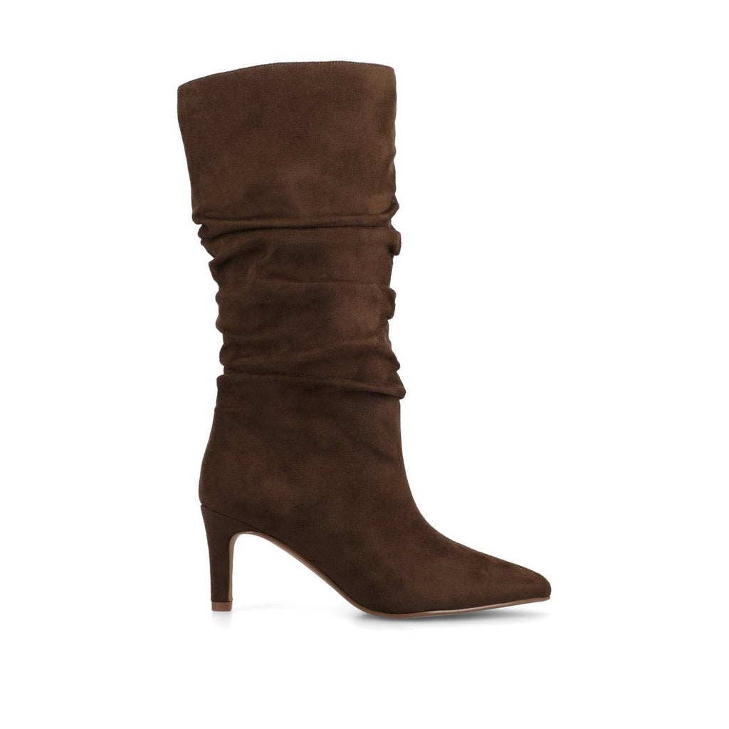 Journee Sonnet Slouchy Wide Calf Boots Chocolate 9M XWC Vegan Leather $79.99 NWB