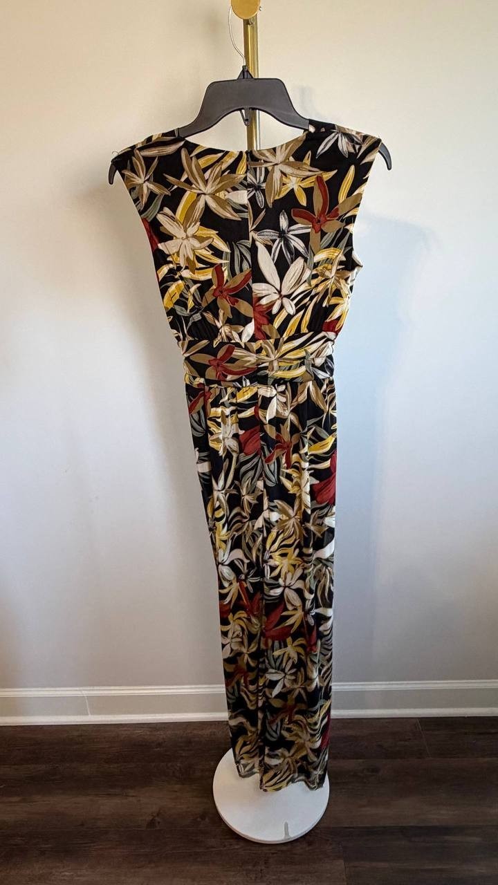 Anne Klein Printed Twist‑Front Maxi Dress Floral Multi XXS NWT $119