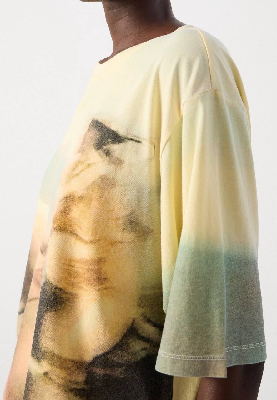 BOSS Print T‑Shirt Pastel Yellow L NWT $79