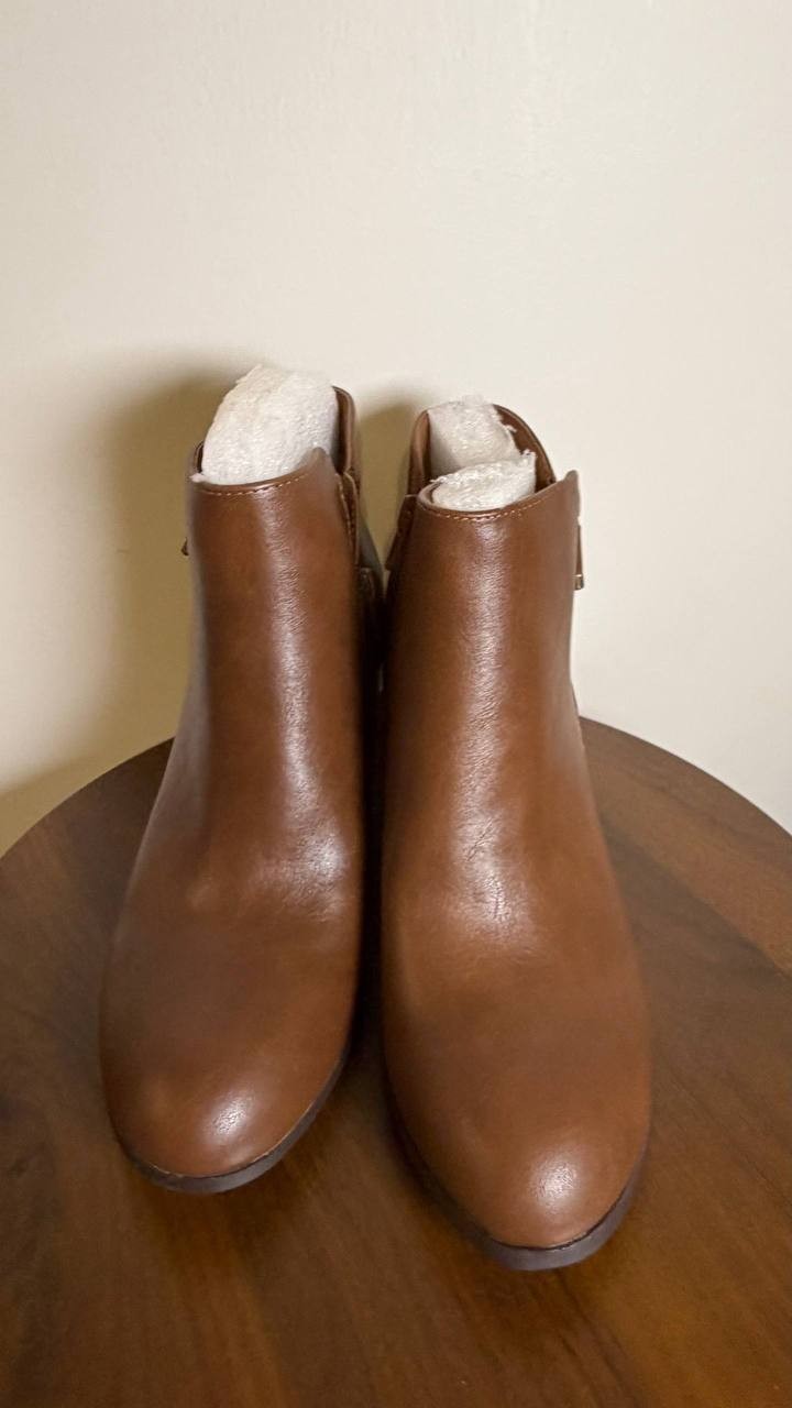 Style & Co Ankle Booties 9M Cognac Man‑Made New (No Box) MSRP $80