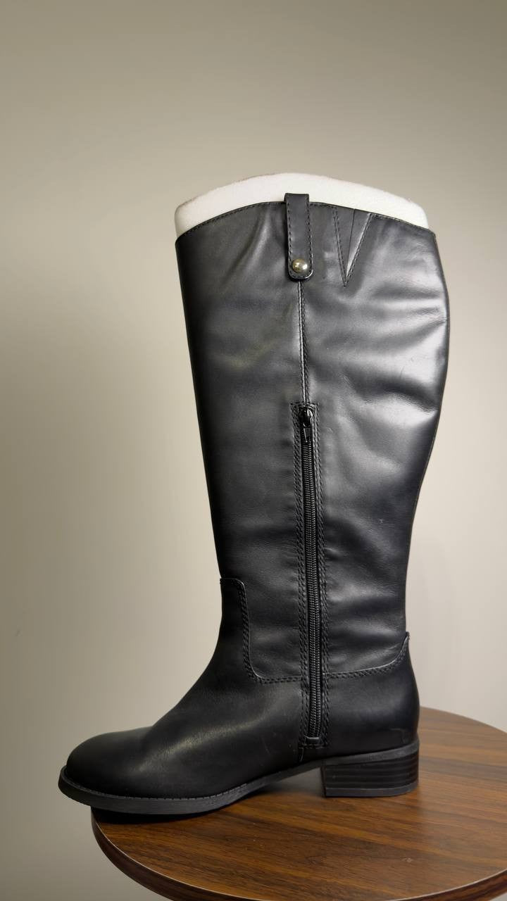 I.N.C.  Riding  Boots  Black  Leather  8W  XWC  New  $189.90