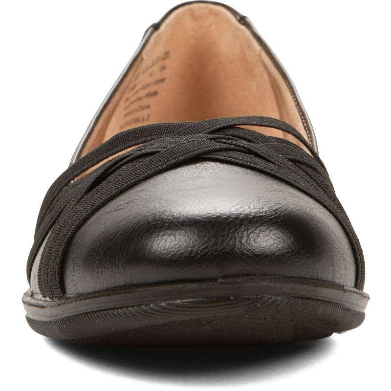 LifeStride Incredible 2 Flats 9W Black Faux Leather Slip‑On Wedge NIB msrp$79.99