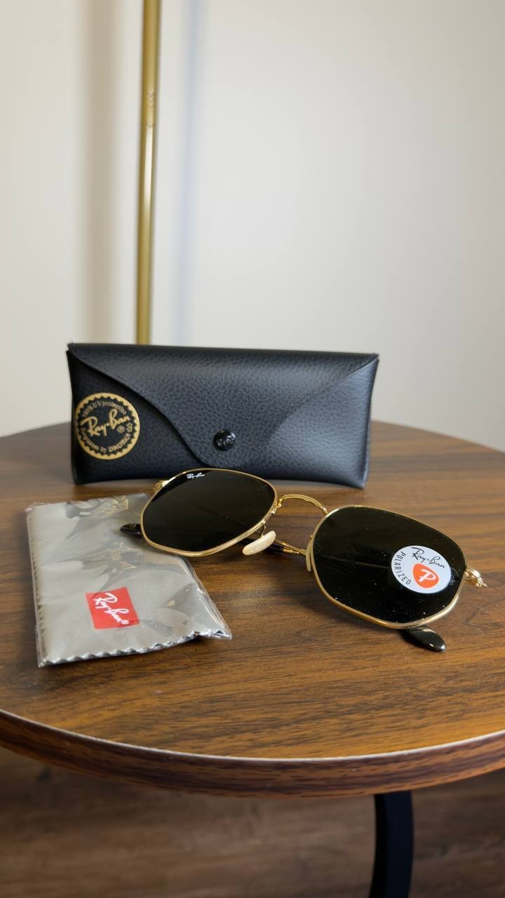 Ray‑Ban  Hexagonal   Sunglasses  Arista  Gold  Green   OS  NWT  $244