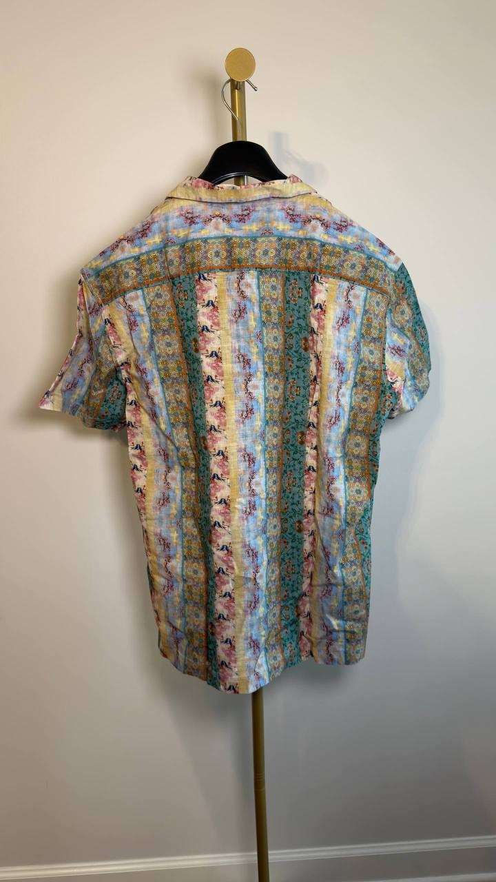 Paisley & Gray Slim Fit Multi‑Pattern Camp Shirt Pink/Green XXL NWT $80