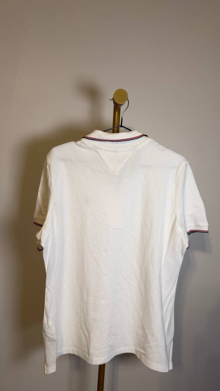 Tommy Hilfiger Women’s Slim Fit 1985 Tipped Polo White XL NWT $59.50
