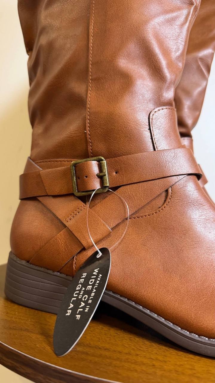 Style & Co Margoo Riding Boots 8M  Black Tall Zip Buckle NIB msrp$79.90