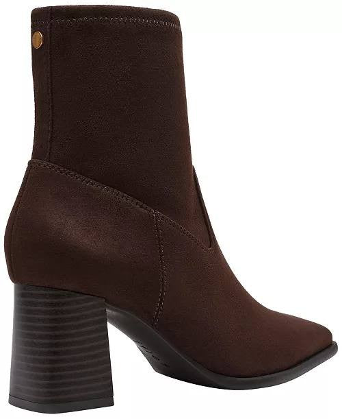 Anne Klein Paidge Block Heel Dress Booties Dark Brown 6.5M Man‑Made $119 NWB