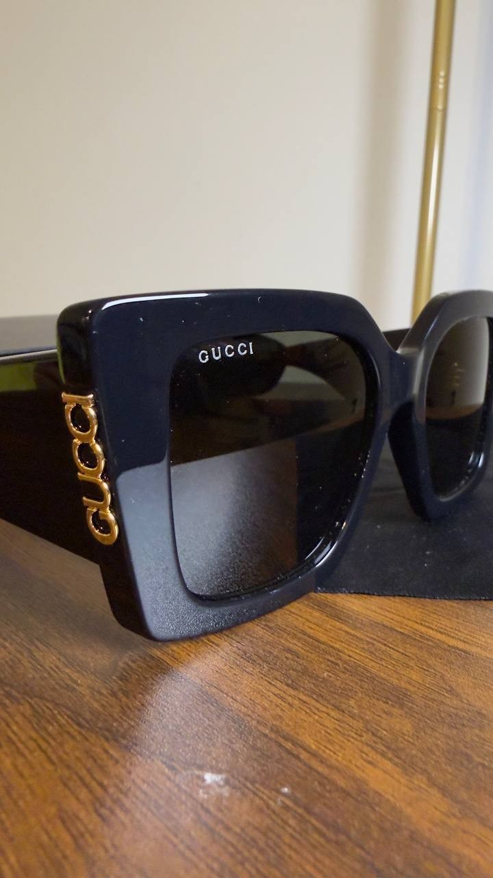 Gucci  Cat‑Eye  Sunglasses  Black  OS  NWT  $575