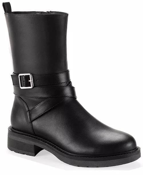 Style&Co Black Polyurethane Block Heel Booties 9.5M New in Box MSRP $89