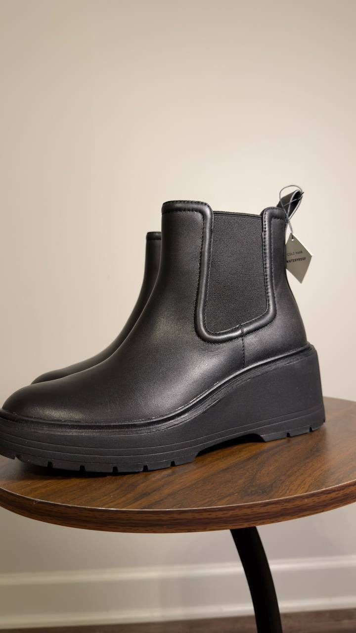 Cole  Haan  Zerogrand  Cityquest  Waterproof  Wedge  Boots  Black  7B  New  $225