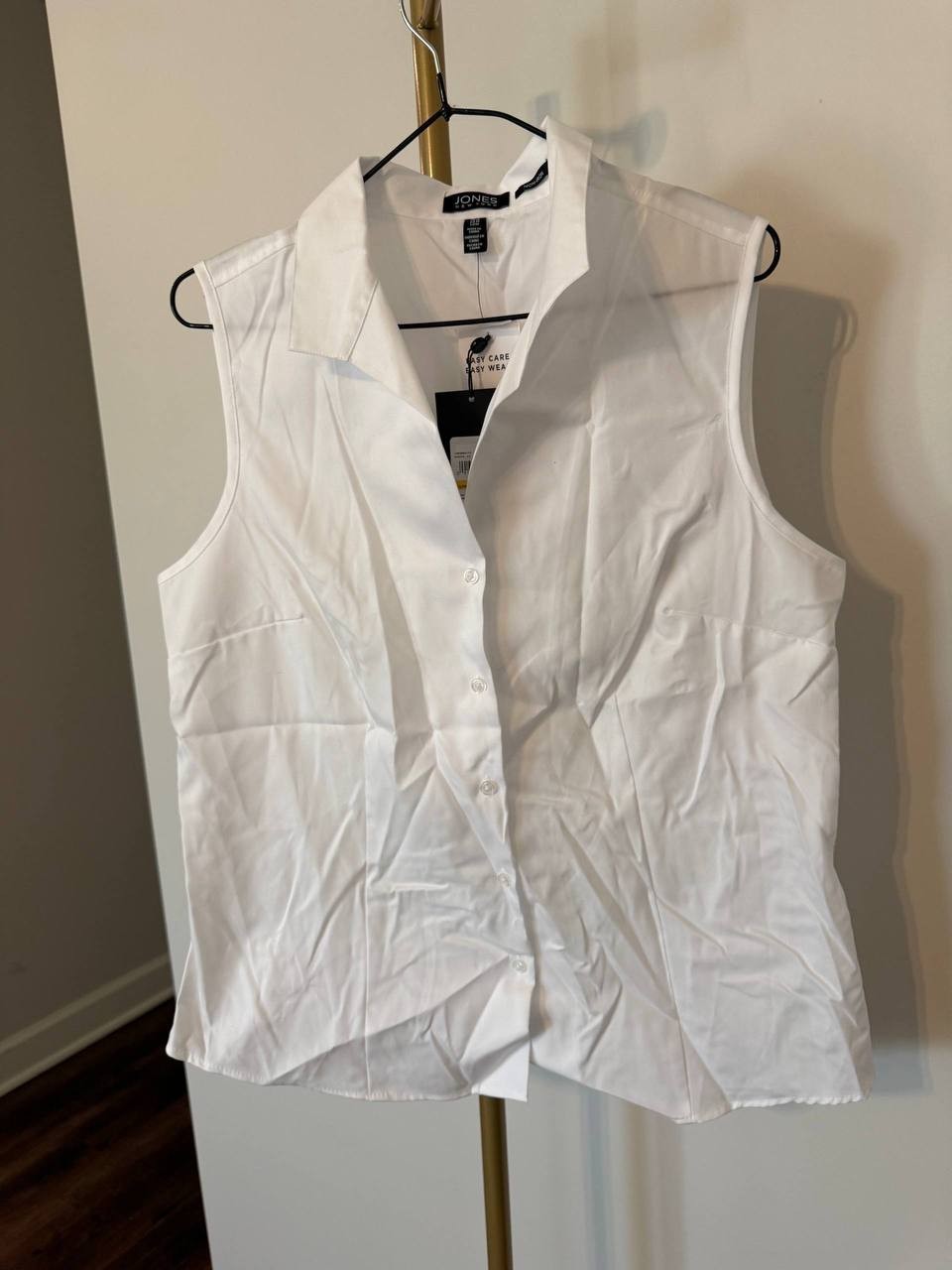 Jones New York Cotton Sleeveless Blouse White SIZE M NWT MSRP$69.50